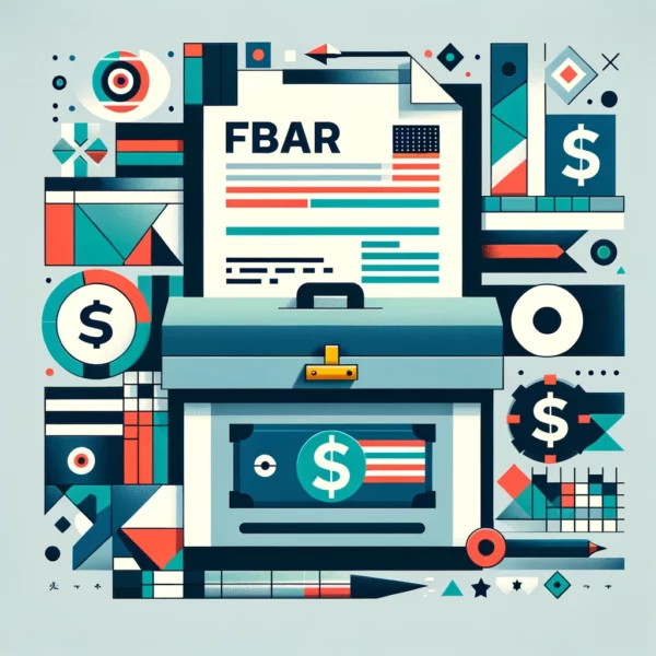 DALL·E 2024 02 02 14.07.53 Create an image representing the FBAR form Report of Foreign Bank and Financial Accounts incorporating Material Design aesthetics. The design shoul