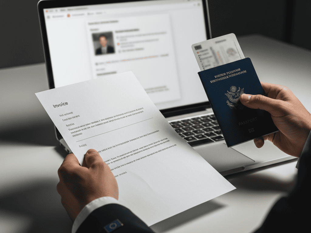 Professionista al computer mentre gestisce pratiche di partita IVA intracomunitaria e verifica l’abilitazione VIES per operazioni B2B europee.